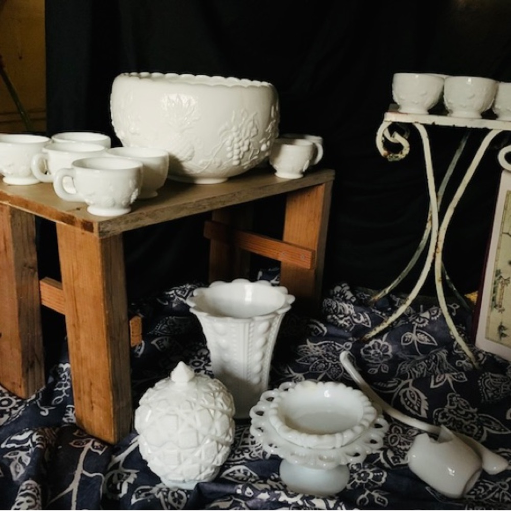 Milk glass, Westmoreland and more, great condition need it gone!